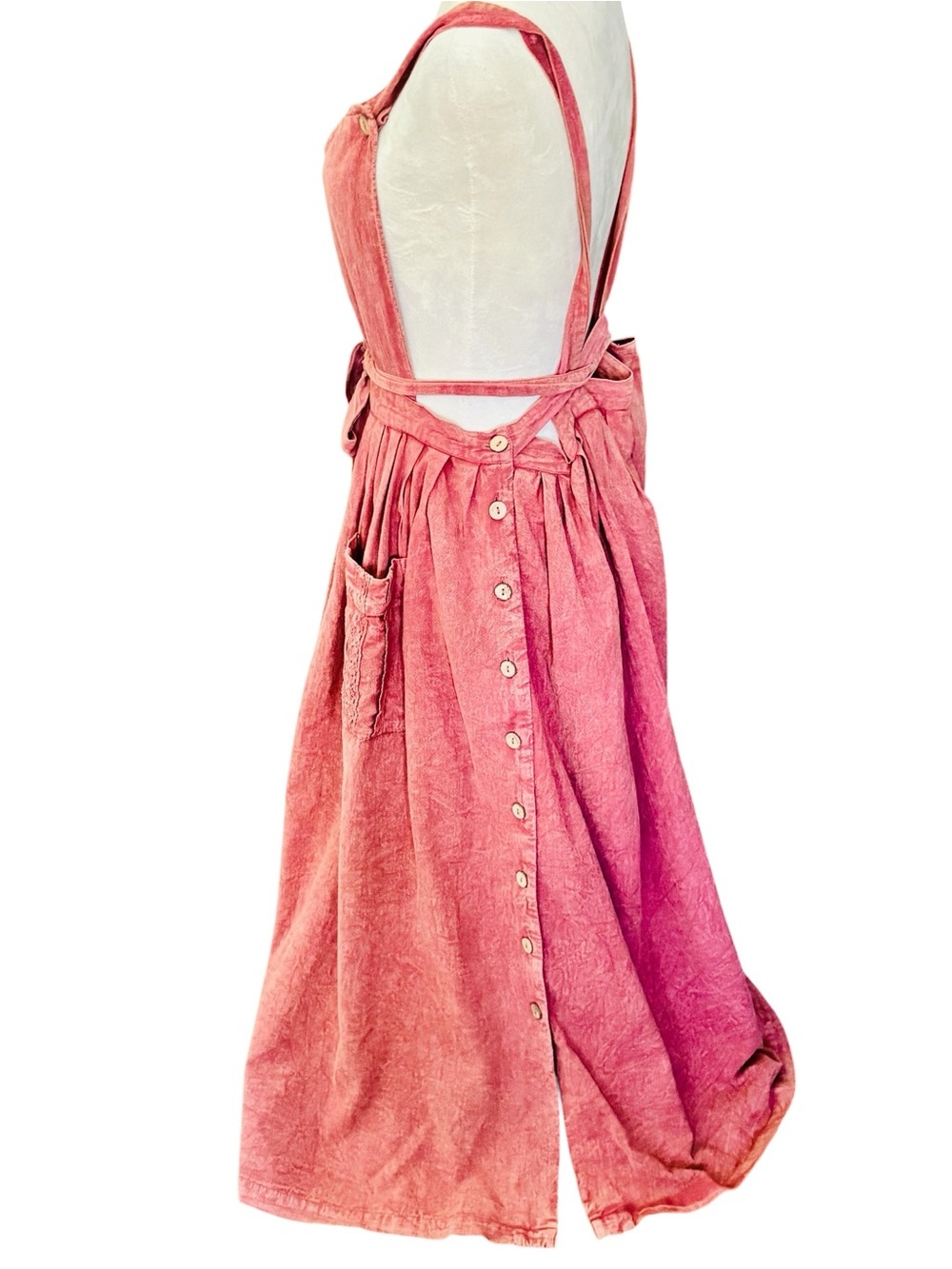 April Cornell Dusty Rose Pinafore Midi Dress - Picture 4 of 9